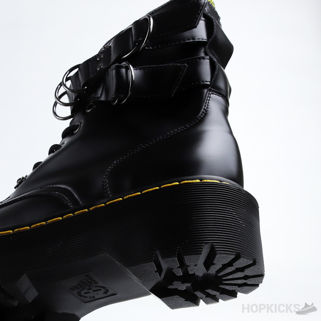 1460 smooth leather buckle boots